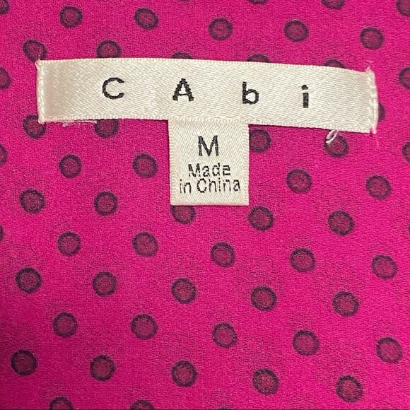 CAbi Brilliant Fuchsia Floral Print Front Drape Sleeveless Blouse Size Medium - Picture 5 of 10